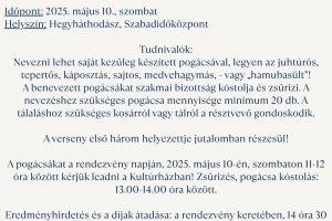 Pogácsasütő verseny felhívás 2025.